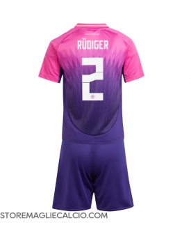 Germania Antonio Rudiger #2 Maglia Gara Trasferta Repliche Europei 2024 Bambino